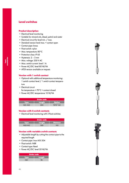 HBE Float Level Switches