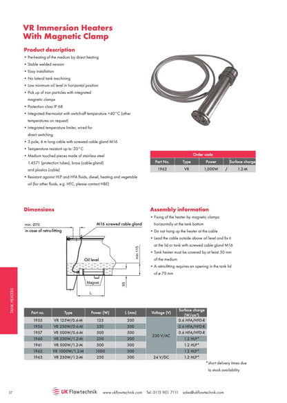 HBE VR Immersion Heater  With Magnetic Clamp